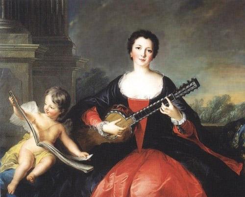 Jjean-Marc nattier Repro painting of Philippine elisabeth d'Orleans or her sister Louise Anne de Bourbon